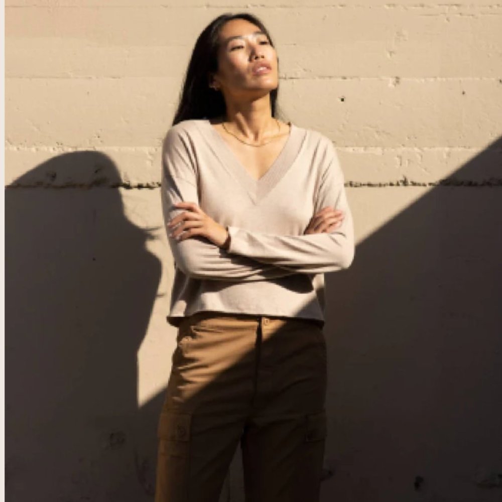 DSTLD Cotton Cashmere Long Sleeve Tee Size S